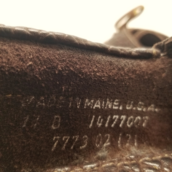 Made in Maine USA Mens Size 11D Brown Pebbled Leather Boat Shoe Slip On - Picture 8 of 12